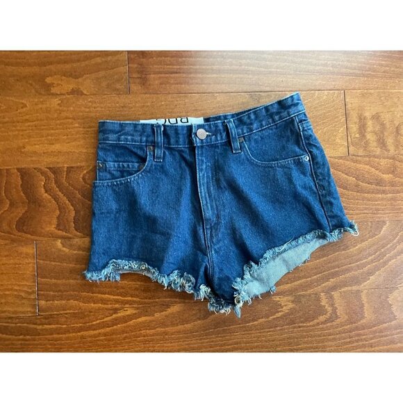 BDG Fringed Hem Jean Shorts Cut Off Denim Hot Pants Cheeky Super High-Rise 27 - Picture 3 of 10